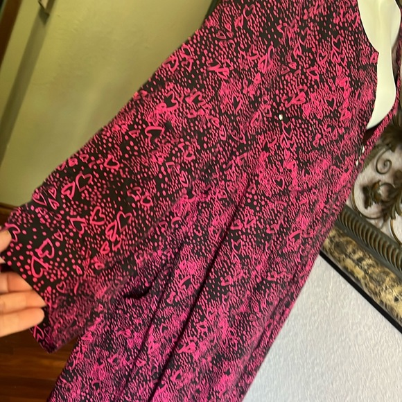 NWT So Pretty Heart Print Torrid Floral Long Sleeve  Adjustable Zip Dress Sz 5 - Picture 4 of 11